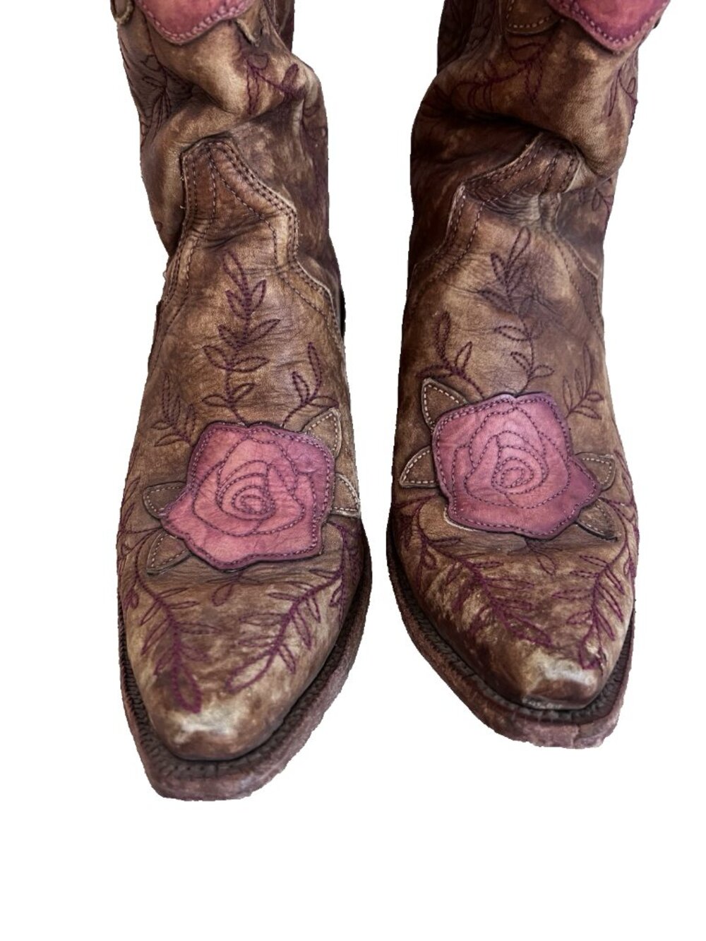 Ariat Rosalind Womens Western Boots Size 9 B Brown Leather Rose Floral Snip Toe - Picture 6 of 11